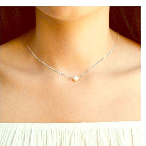 Authentic Sterling Silver with pearl necklace - Picture 2 of 3